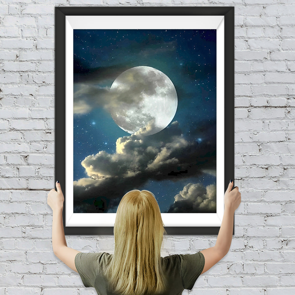 Full Moon and Clouds Diamond Painting