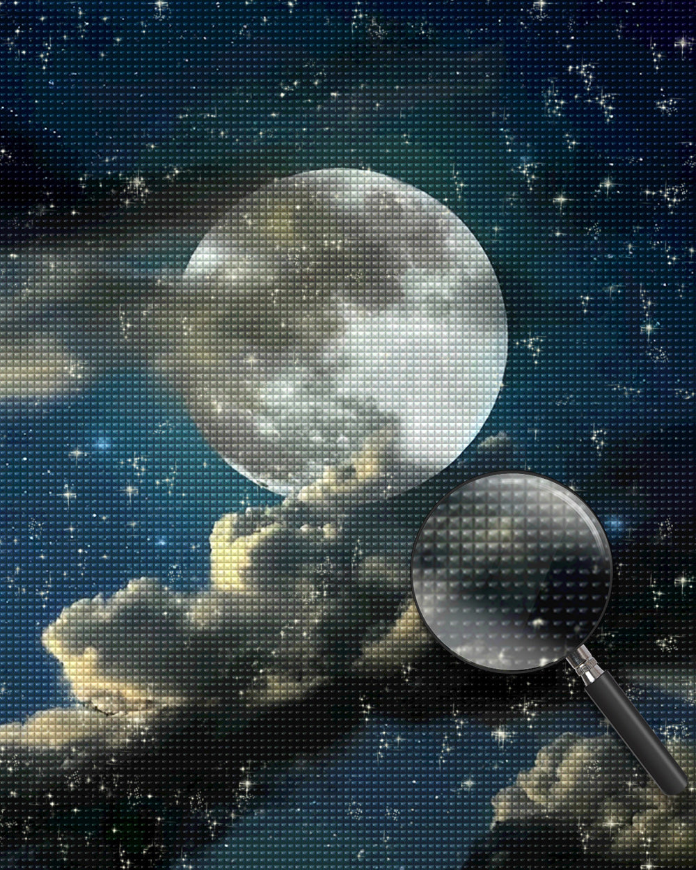 Full Moon and Clouds Diamond Painting