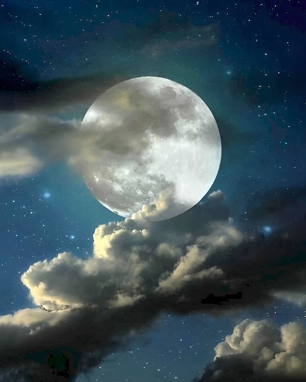 Full Moon and Clouds Diamond Painting