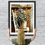 Gänseblümchen Vase auf Stuhl Diamond Painting
