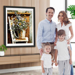 Gänseblümchen Vase auf Stuhl Diamond Painting