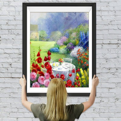 Garten Blumen Tisch Diamond Painting