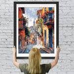 Gasse zwischen städtischen Gebäuden Diamond Painting