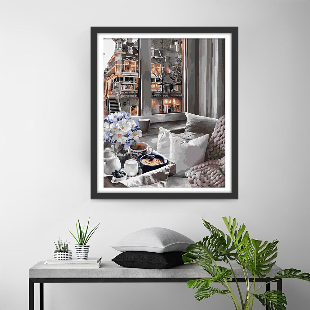 Gebäude außerhalb des Hauses Diamond Painting