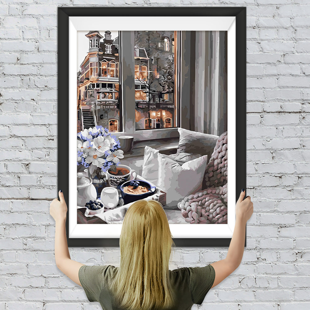 Gebäude außerhalb des Hauses Diamond Painting