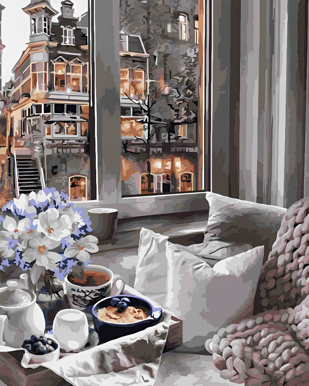 Gebäude außerhalb des Hauses Diamond Painting