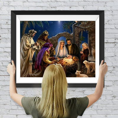 Geburt von Jesus in der Krippe Diamond Painting