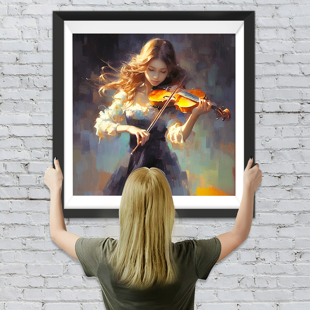 Geige spielende Frau Diamond Painting