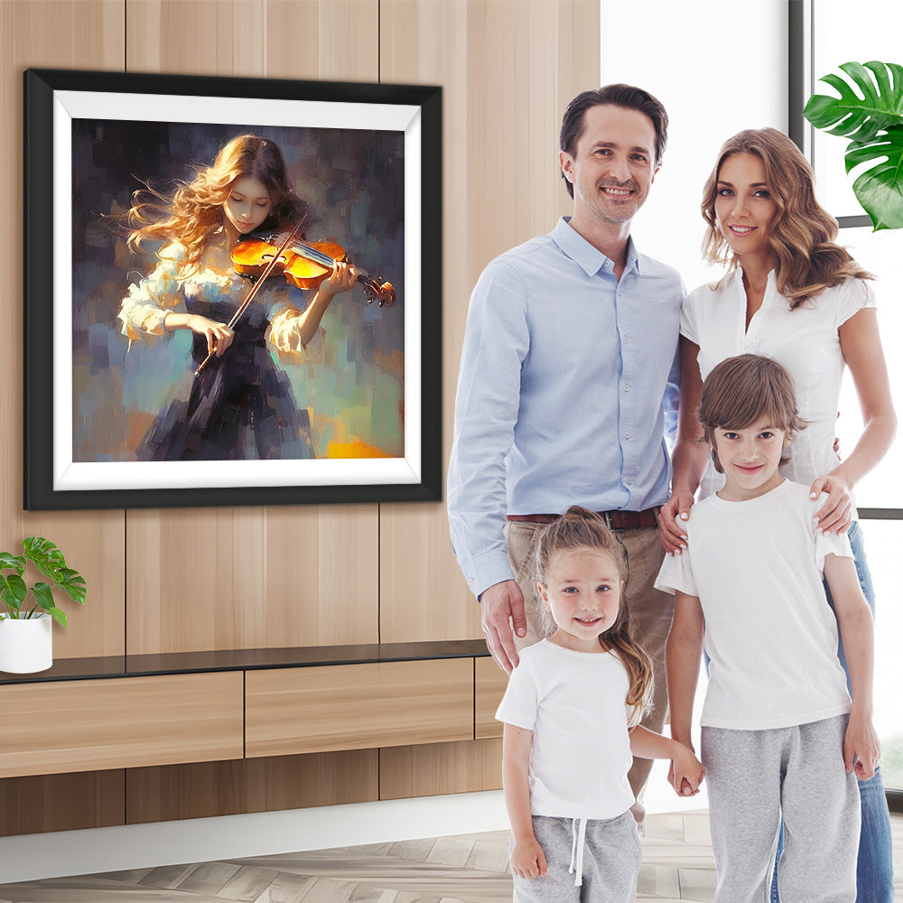 Geige spielende Frau Diamond Painting