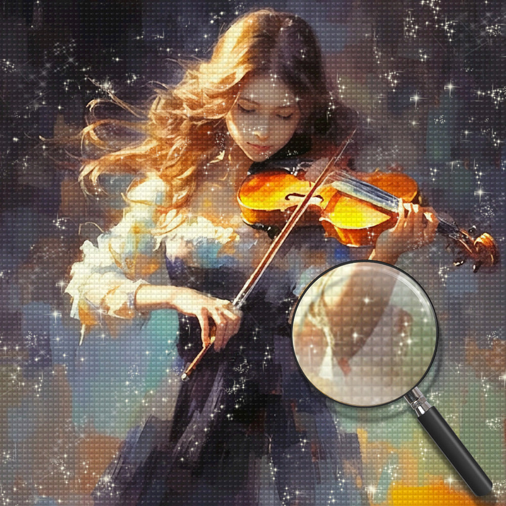 Geige spielende Frau Diamond Painting