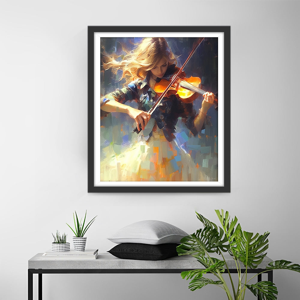 Geige spielende Frau Diamond Painting