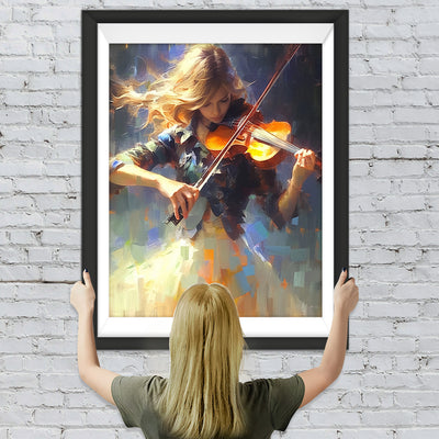 Geige spielende Frau Diamond Painting