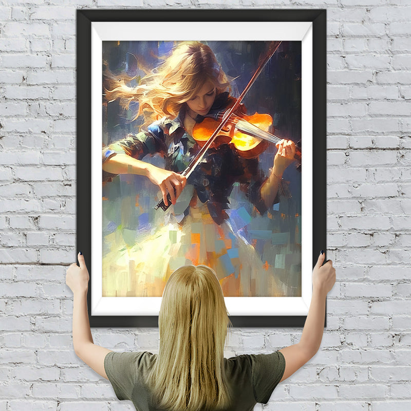 Geige spielende Frau Diamond Painting