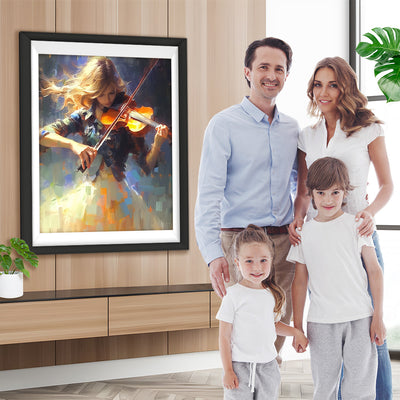 Geige spielende Frau Diamond Painting