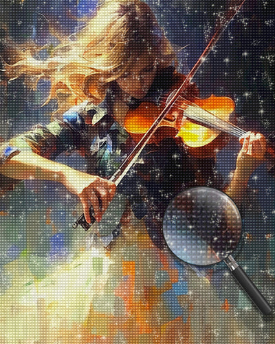 Geige spielende Frau Diamond Painting