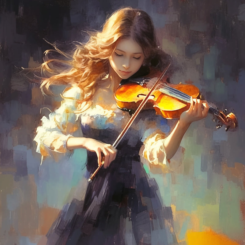 Geige spielende Frau Diamond Painting