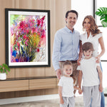 Gekritzelte rote Wildblumen Diamond Painting