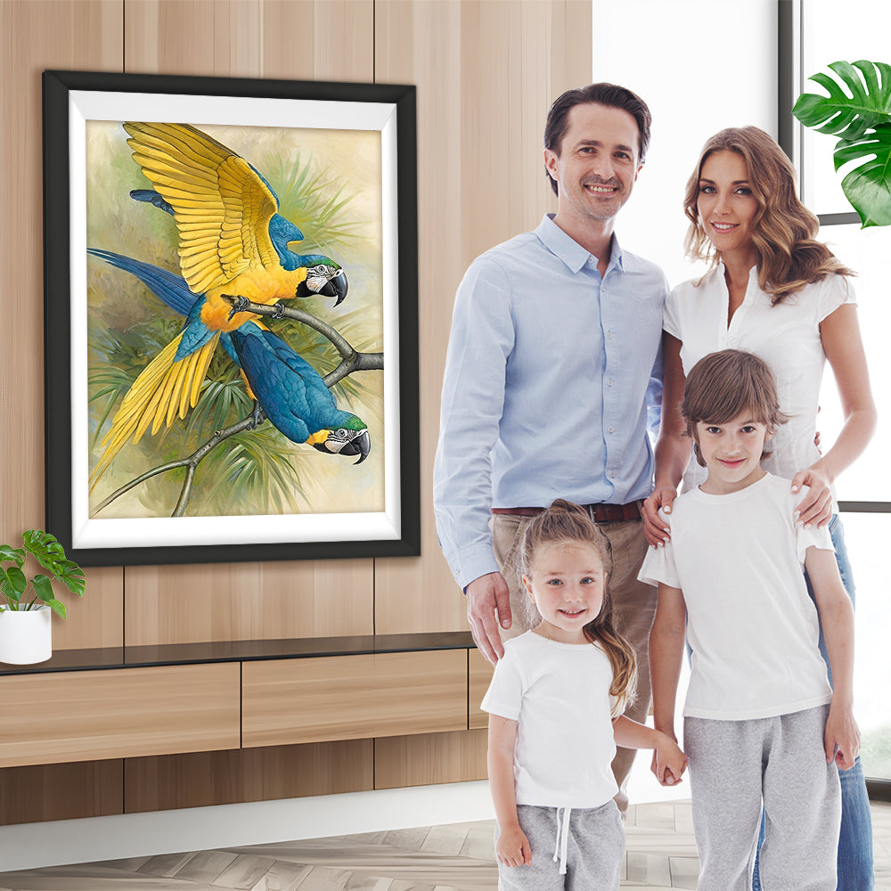 Gelb-blauer Papagei Diamond Painting