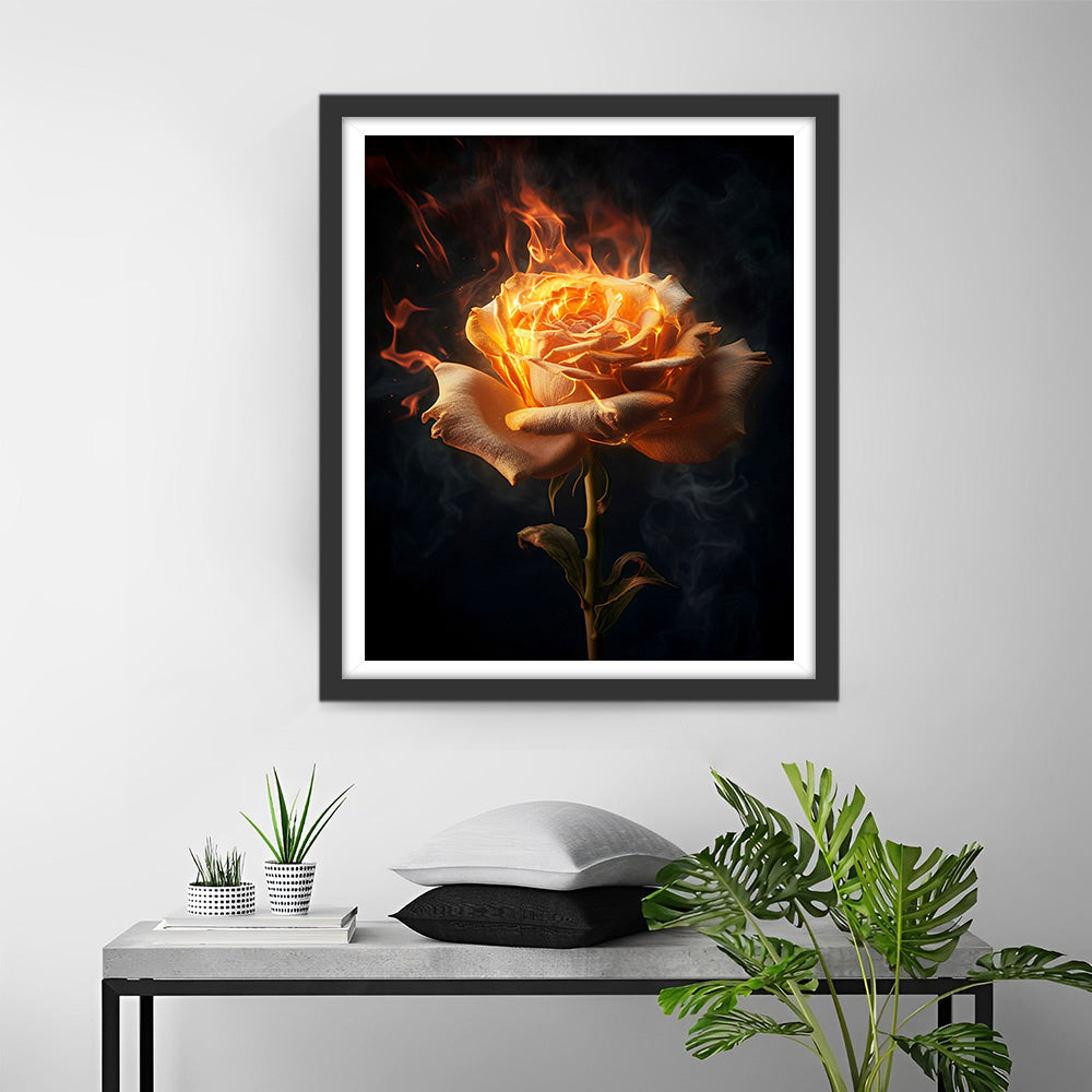 Gelbe Feuerrose Diamond Painting
