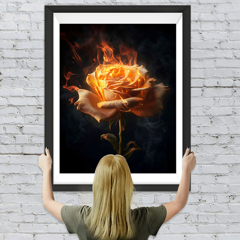 Gelbe Feuerrose Diamond Painting