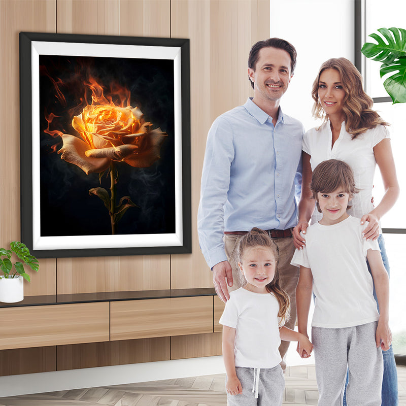 Gelbe Feuerrose Diamond Painting