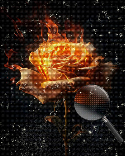 Gelbe Feuerrose Diamond Painting