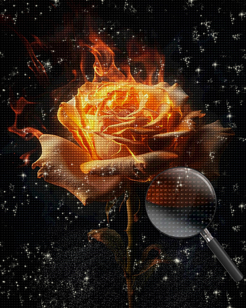 Gelbe Feuerrose Diamond Painting