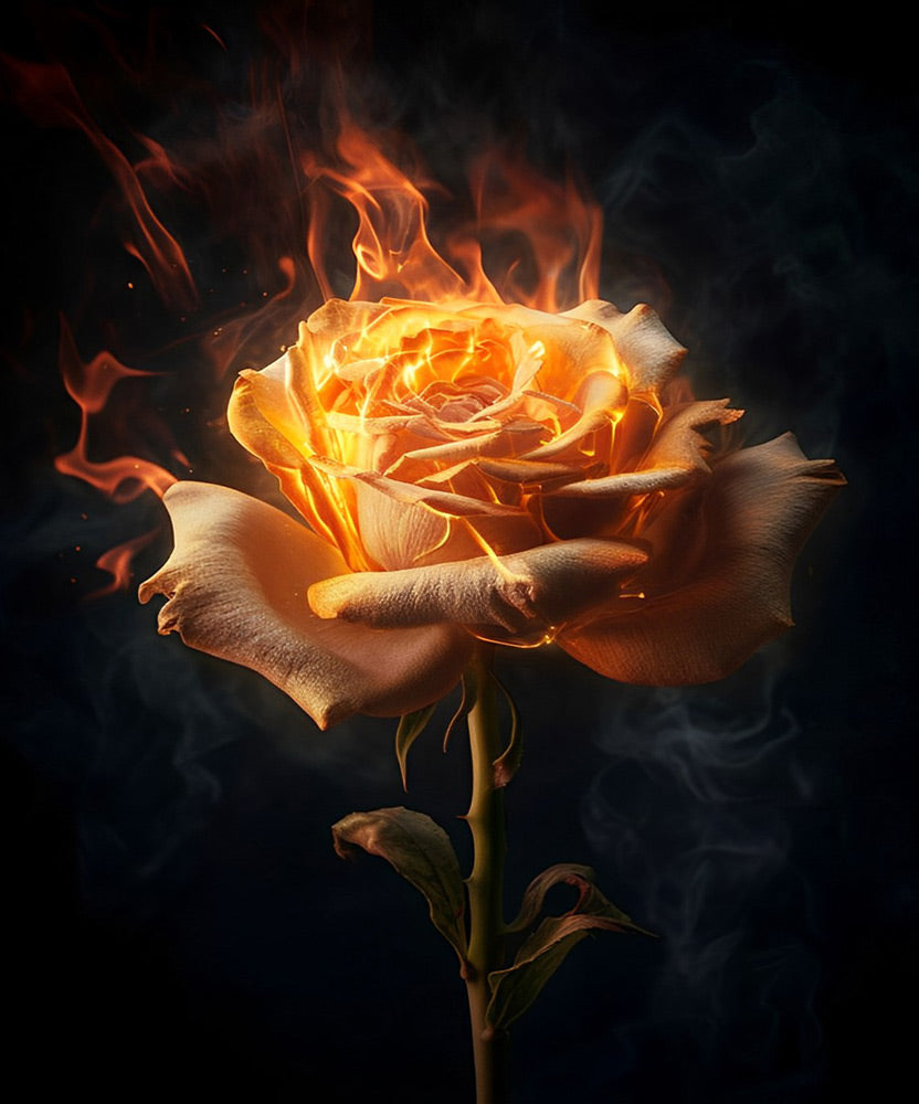 Gelbe Feuerrose Diamond Painting