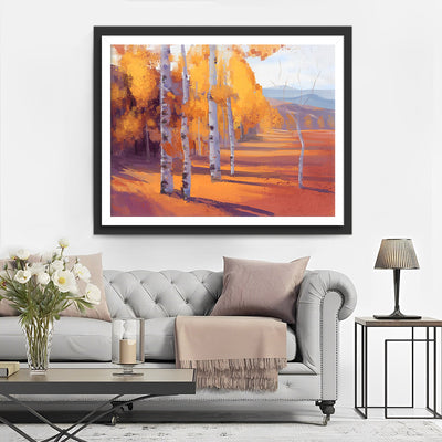 Gelbe Herbstbäume Diamond Painting