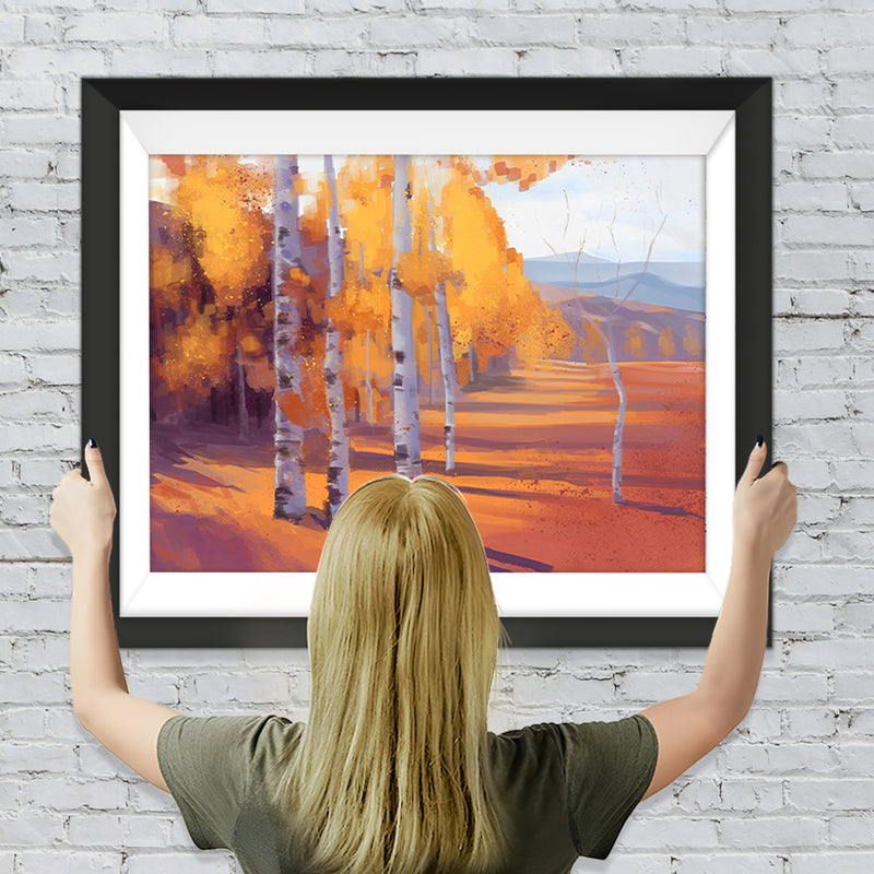 Gelbe Herbstbäume Diamond Painting