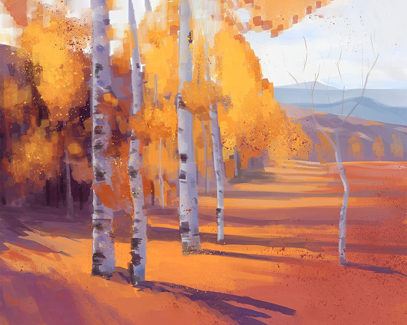 Gelbe Herbstbäume Diamond Painting