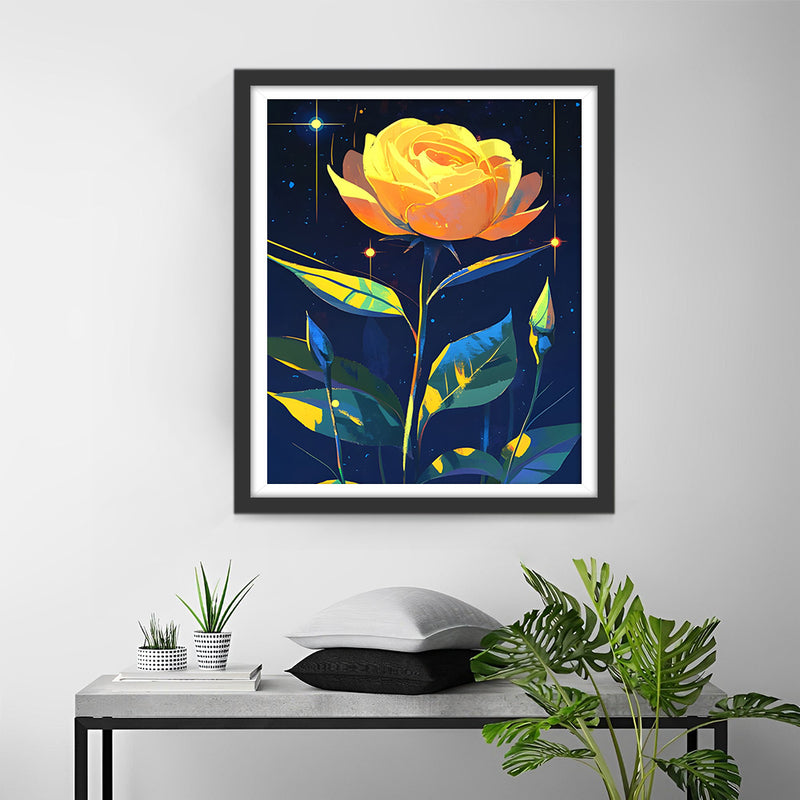 Gelbe Rose und Knospen Diamond Painting