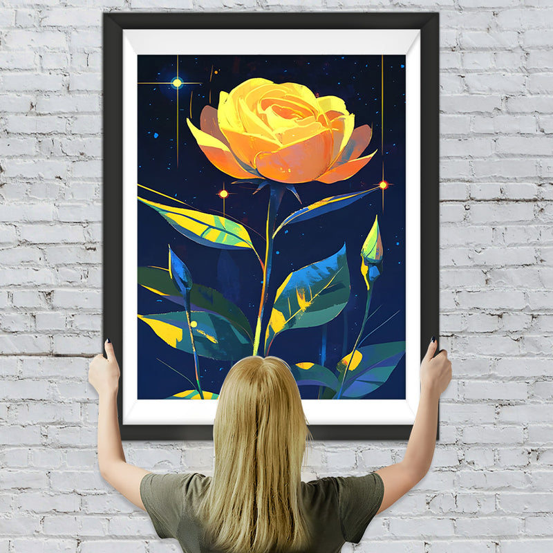 Gelbe Rose und Knospen Diamond Painting