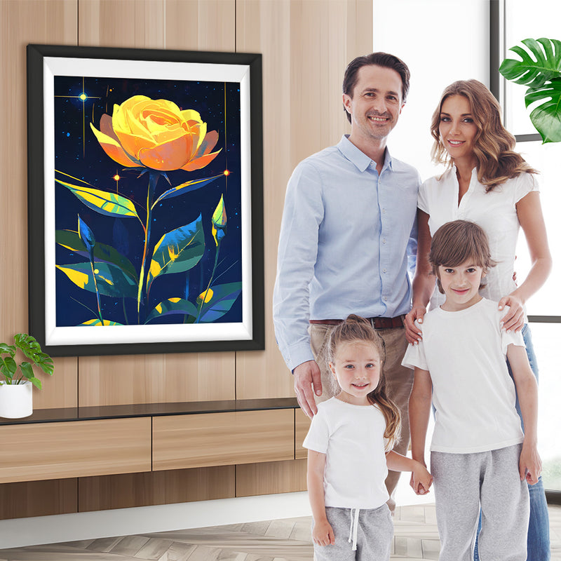 Gelbe Rose und Knospen Diamond Painting
