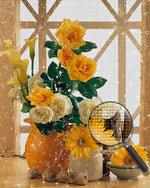 Gelbe Rosen und Sonnenblumen Diamond Painting