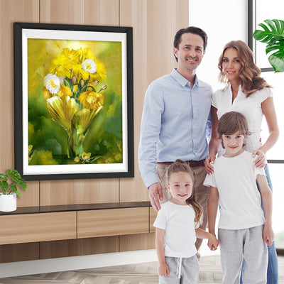 Gelbe und weiße Mohnblumen Diamond Painting