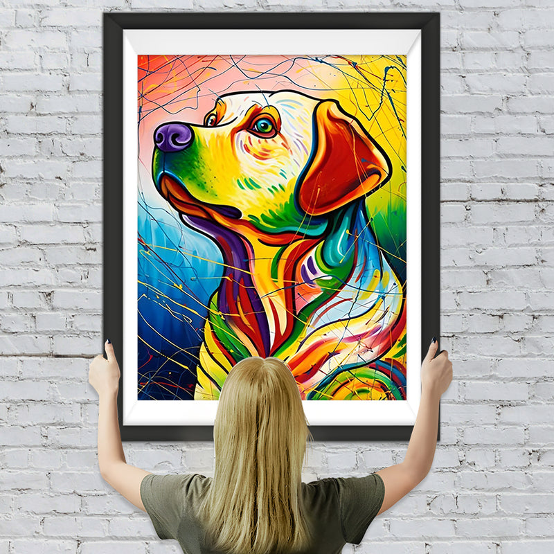 Gelber Hund im Pop-Stil Diamond Painting