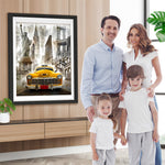 Gelbes Taxi in der Stadt Diamond Painting