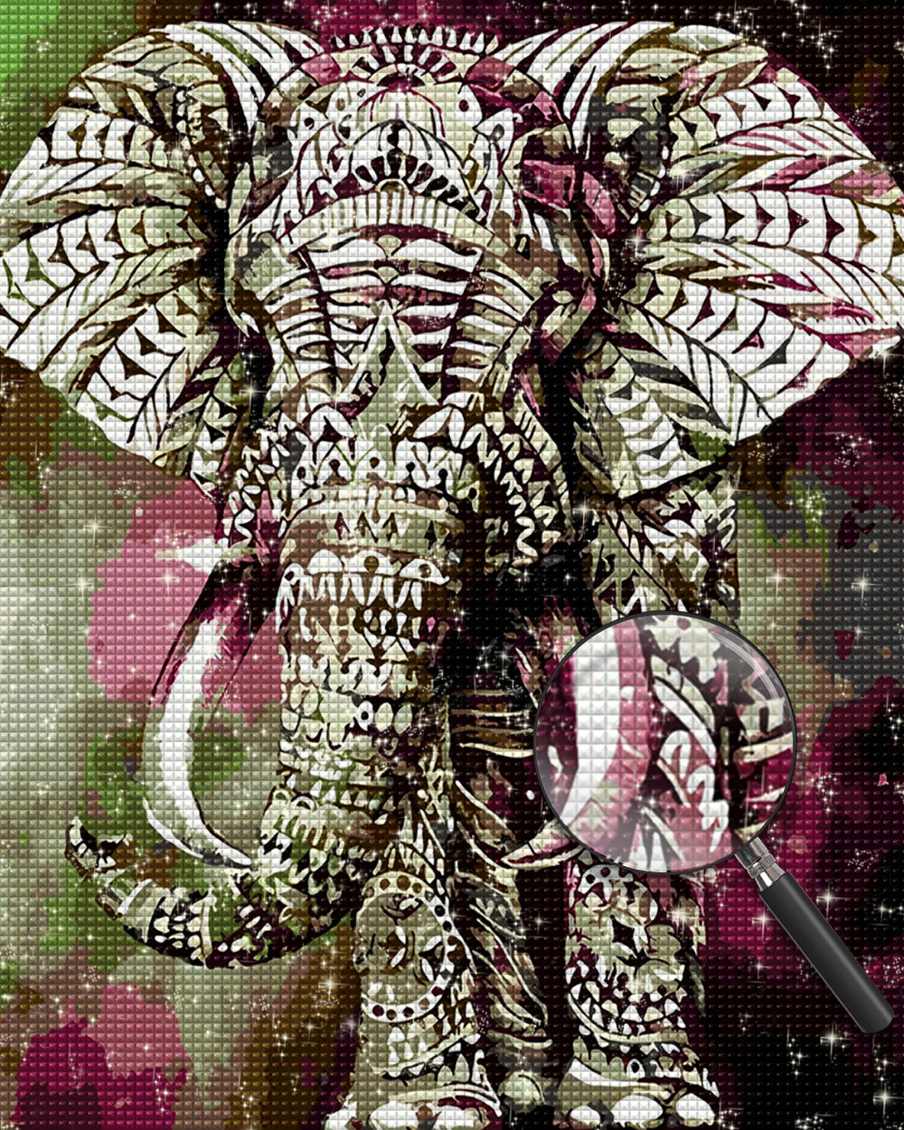 Gemusterter Elefant Diamond Painting