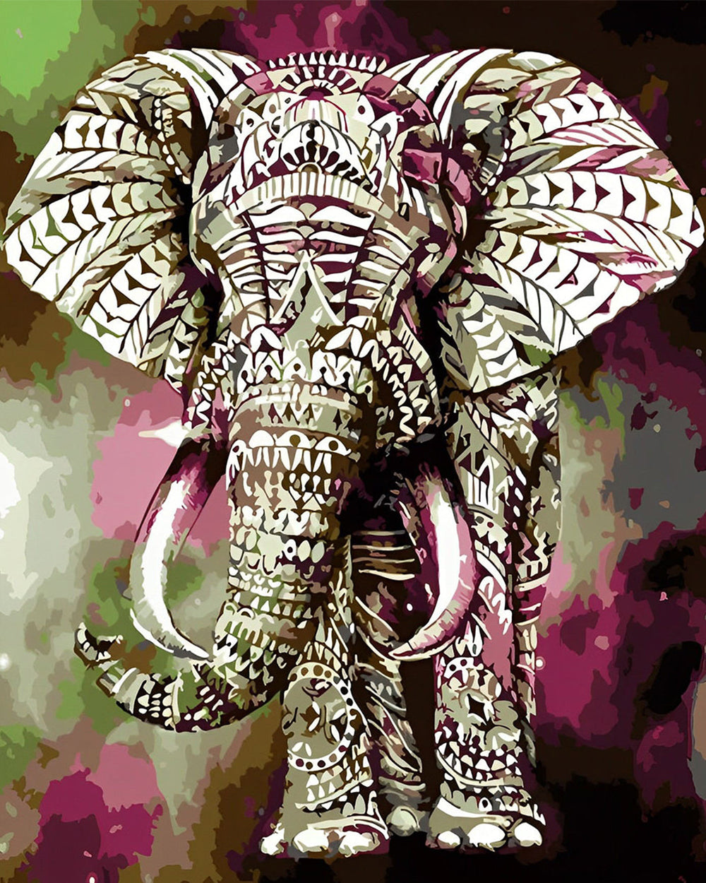Gemusterter Elefant Diamond Painting