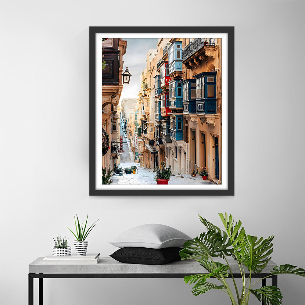 Gepflegte Gebäude in der Stadt Diamond Painting