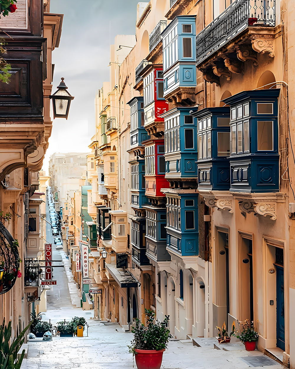 Gepflegte Gebäude in der Stadt Diamond Painting