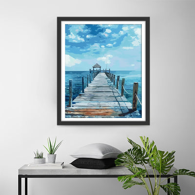 Gerüstbrücke am Meer Diamond Painting