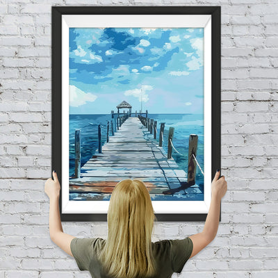 Gerüstbrücke am Meer Diamond Painting