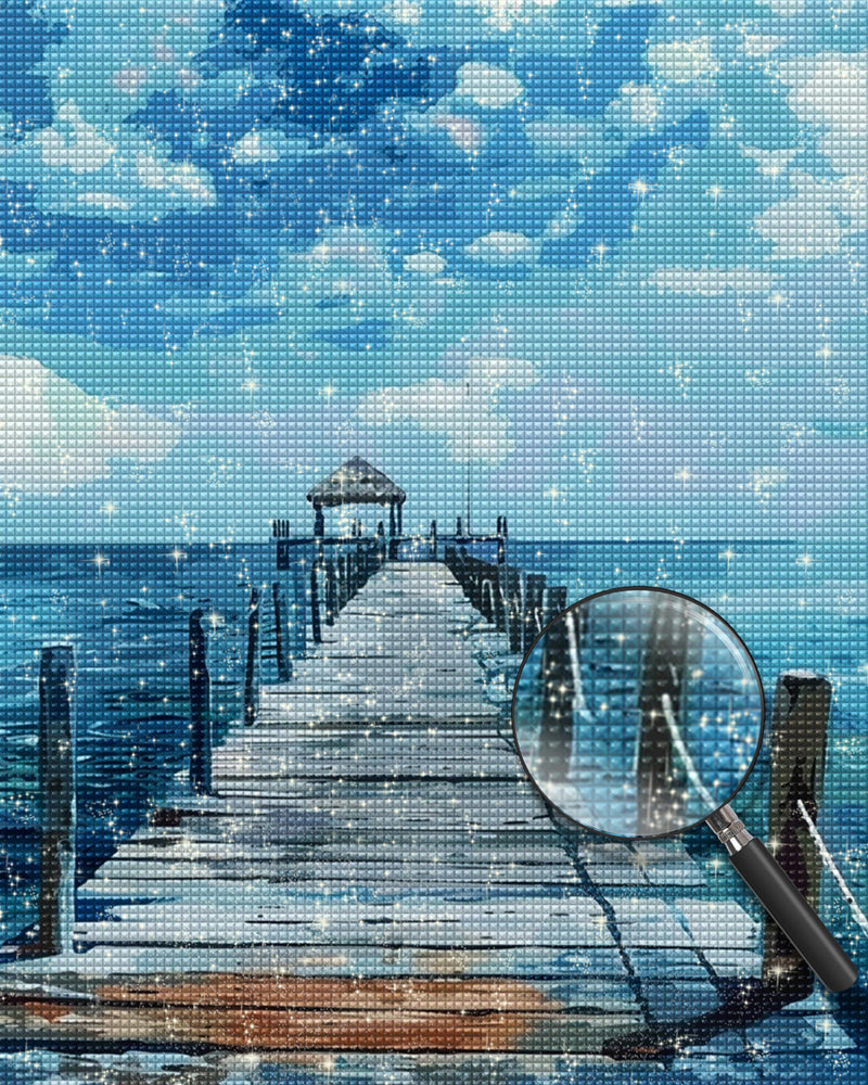 Gerüstbrücke am Meer Diamond Painting