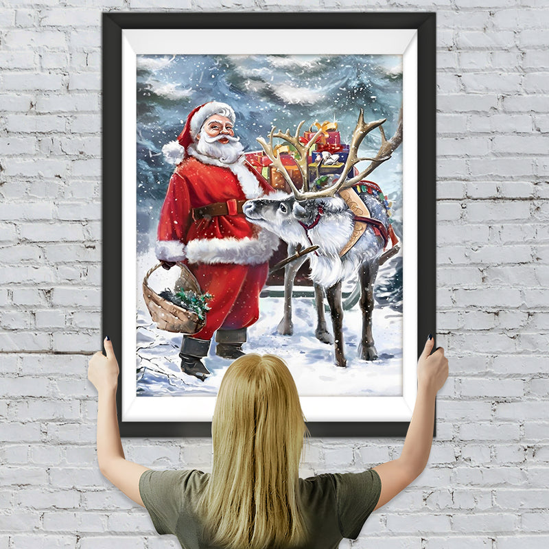 Geschenke Elch Weihnachtsmann Diamond Painting