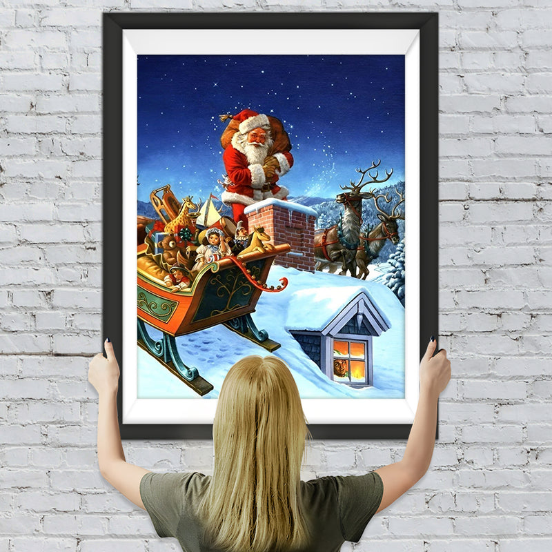 Geschenke-Express vom Weihnachtsmann an Heiligabend Diamond Painting