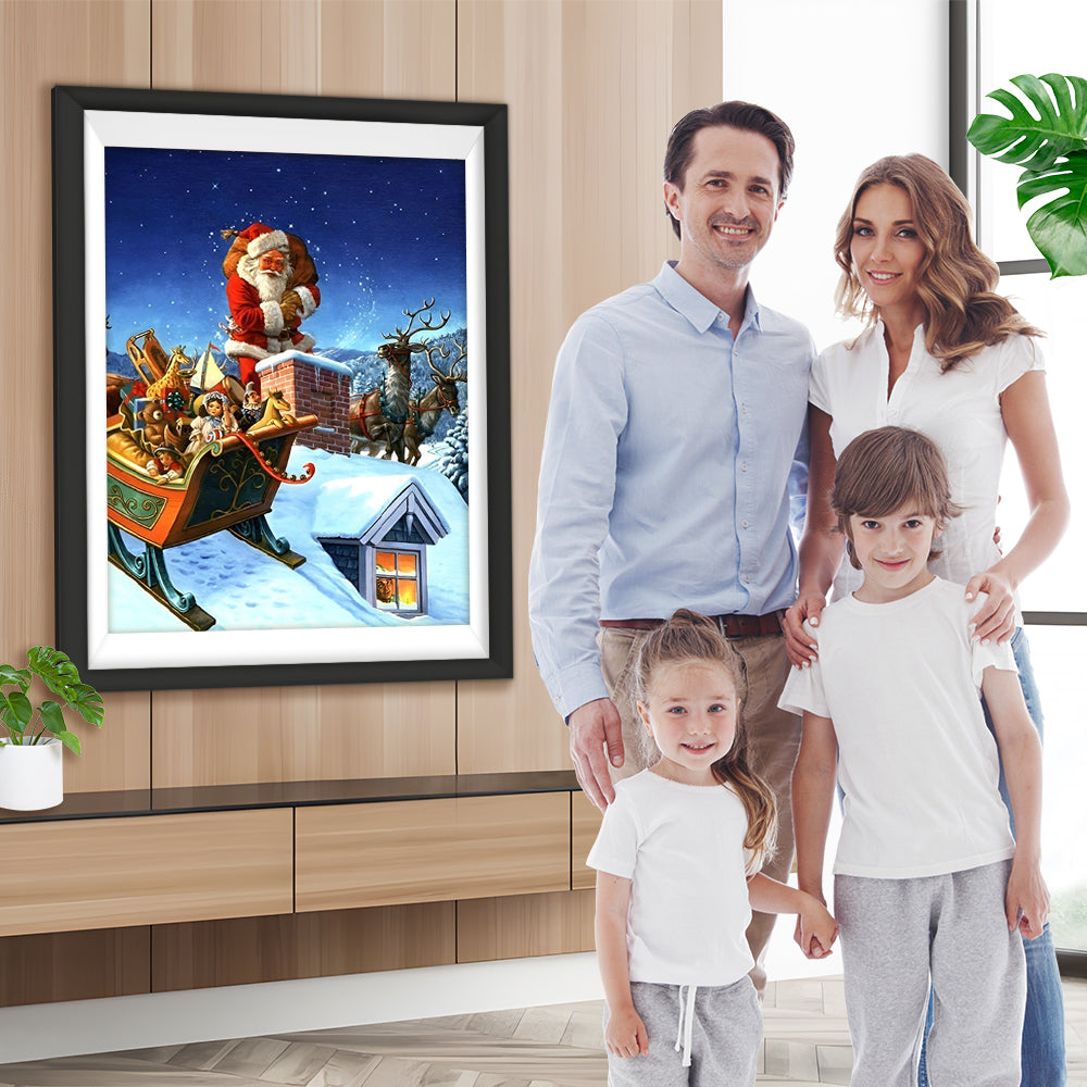 Geschenke-Express vom Weihnachtsmann an Heiligabend Diamond Painting