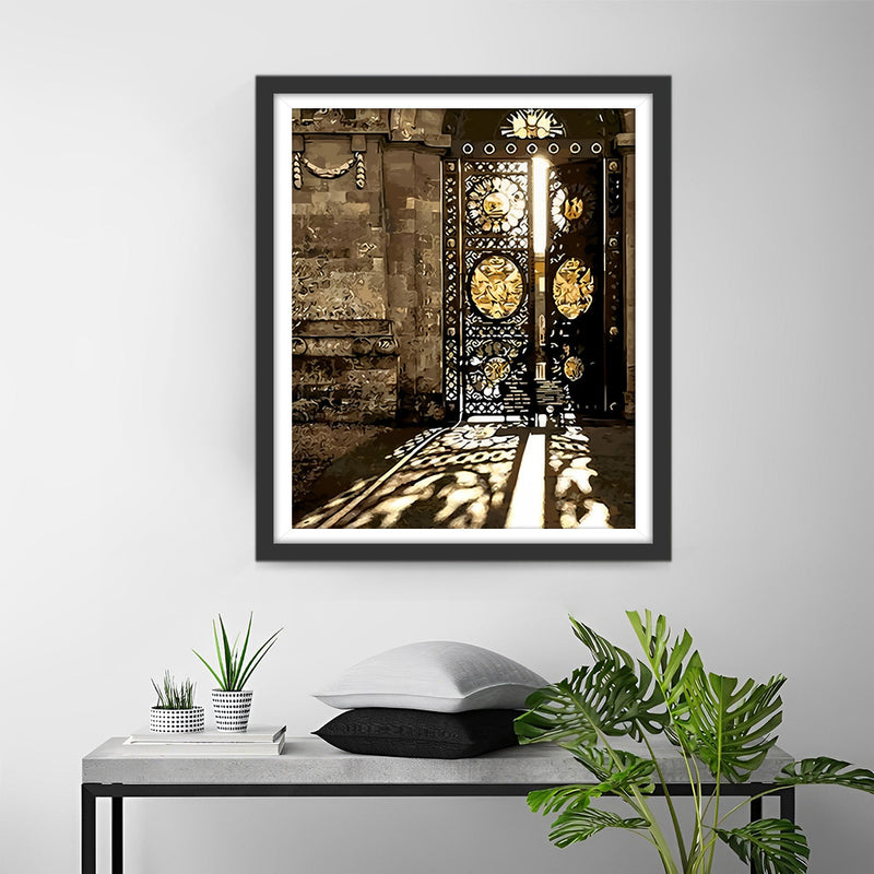 Gesprenkelte goldene Tür Diamond Painting