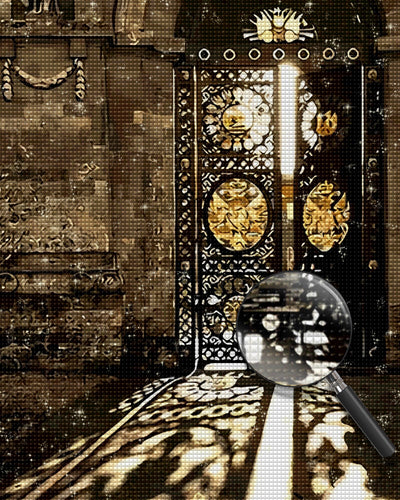 Gesprenkelte goldene Tür Diamond Painting